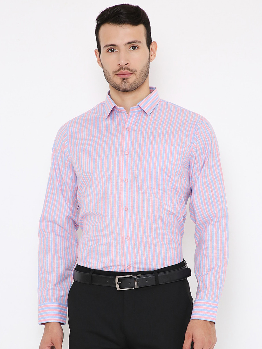 Maharaja India Slim Slim Fit Vertical Stripes Formal Shirt