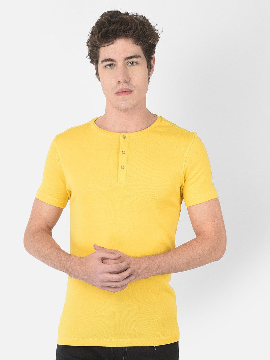 Numero Uno Slim Fit Henley Neck Cotton  T-shirt