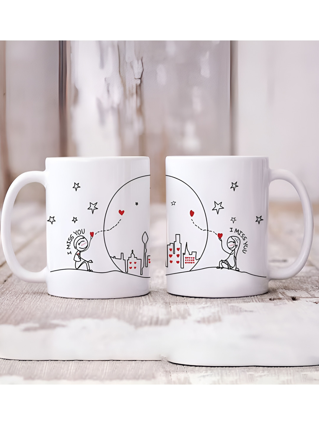 Phirki Studio Dear Sister Happy Birthday To You White Typography Ceramic Microwave Safe 2 Piece Mugs-325ml