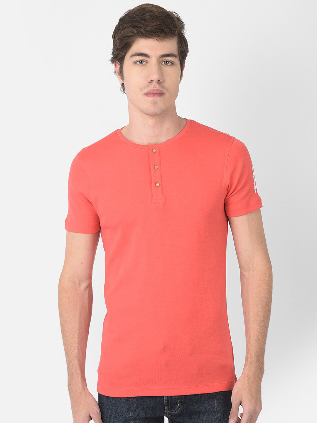 Numero Uno Slim Fit Henley Neck Short Sleeves Cotton T-shirt