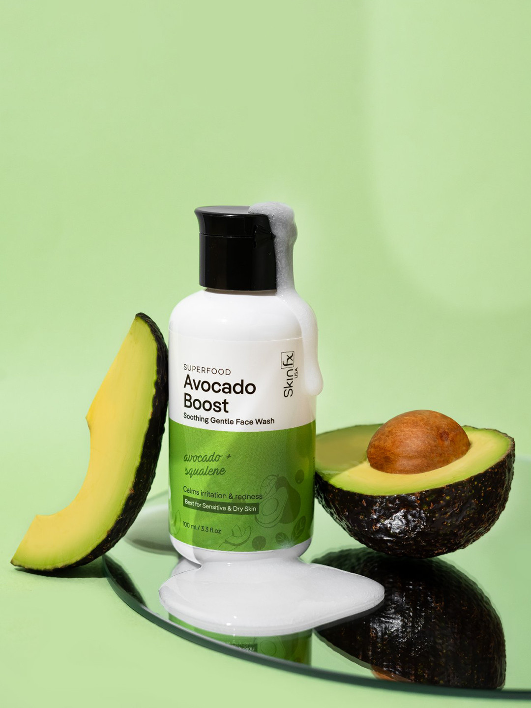Skin Fx Superfood Set Of 2 Avocado Boost Soothing Gentle Face Wash - 100ml Each
