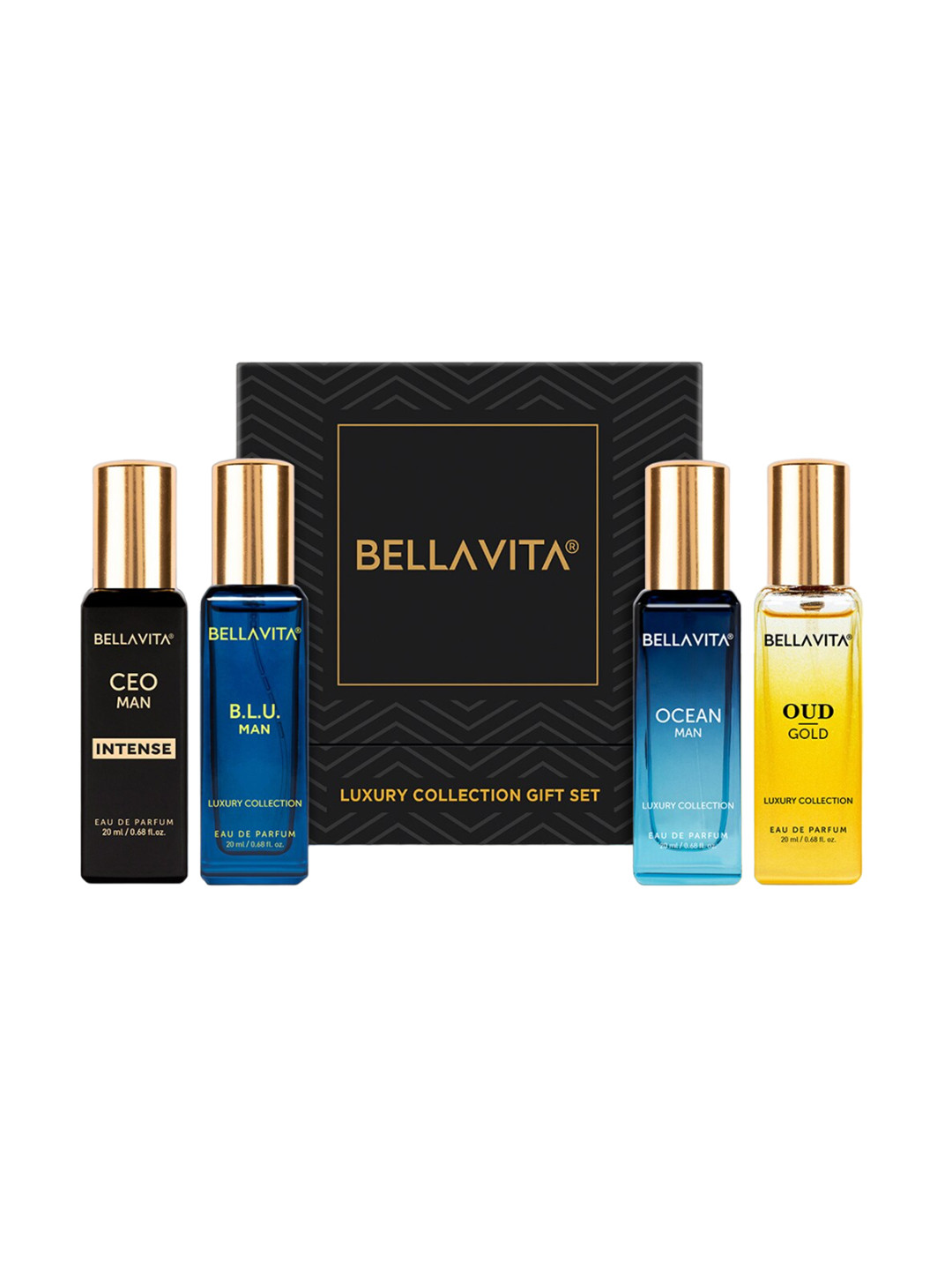 Bella Vita Organic Luxury Set Of 4 Men Ocean Man-Oud Gold-B.L.U. Man-CEO Man Eau De Parfum