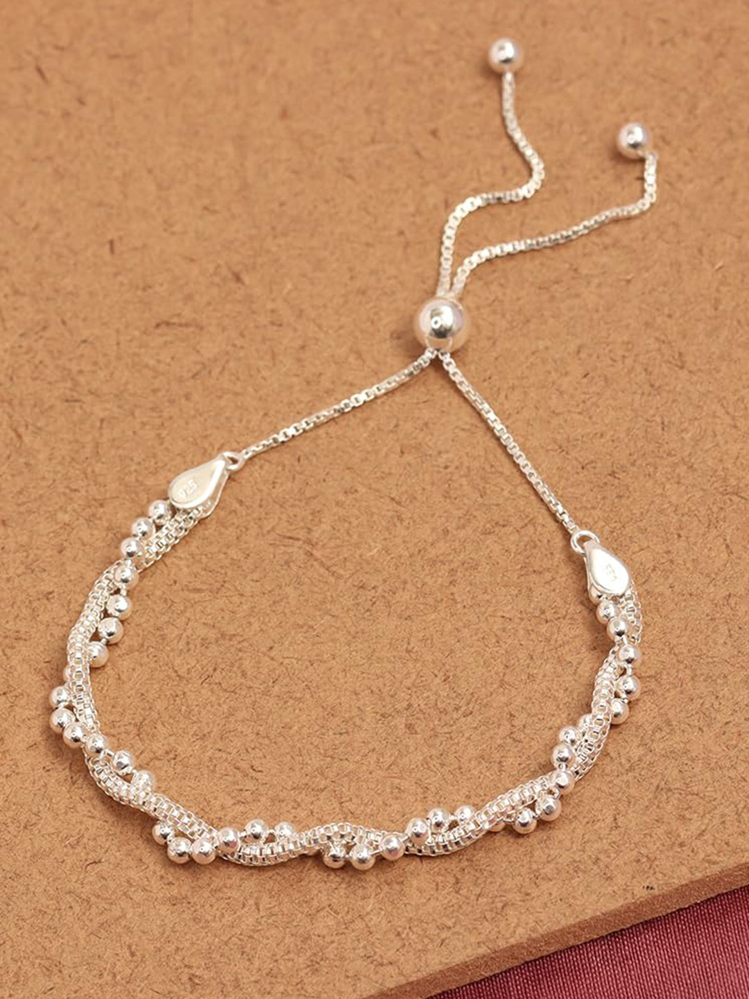 LeCalla Silver Plated 925 Sterling Silver Diamond-Cut Wraparound Bracelet