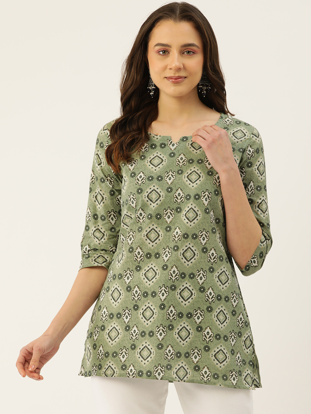 FERANOID Ethnic Motifs Printed Pure Cotton Kurti