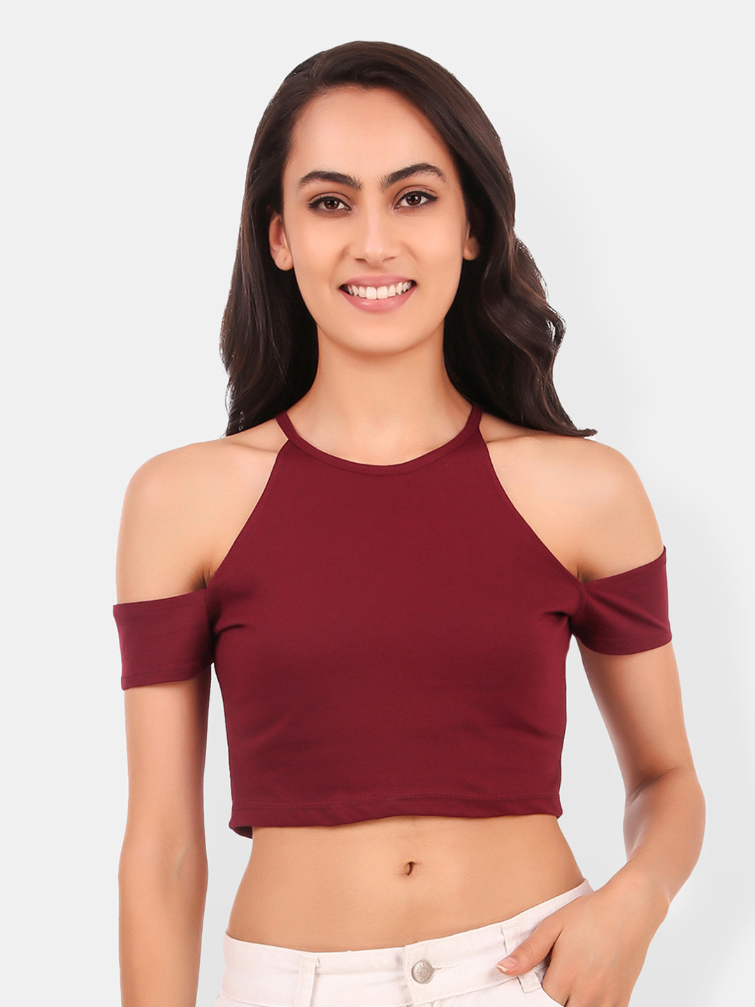 Be You Cold-Shoulder Cotton Crop Top