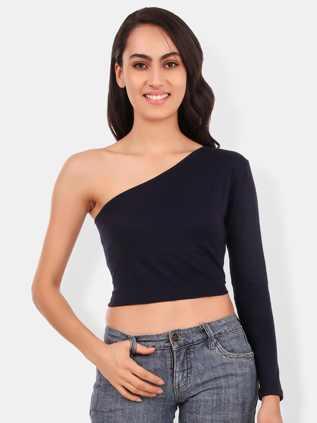 Be You One Shoulder Cotton Crop Top