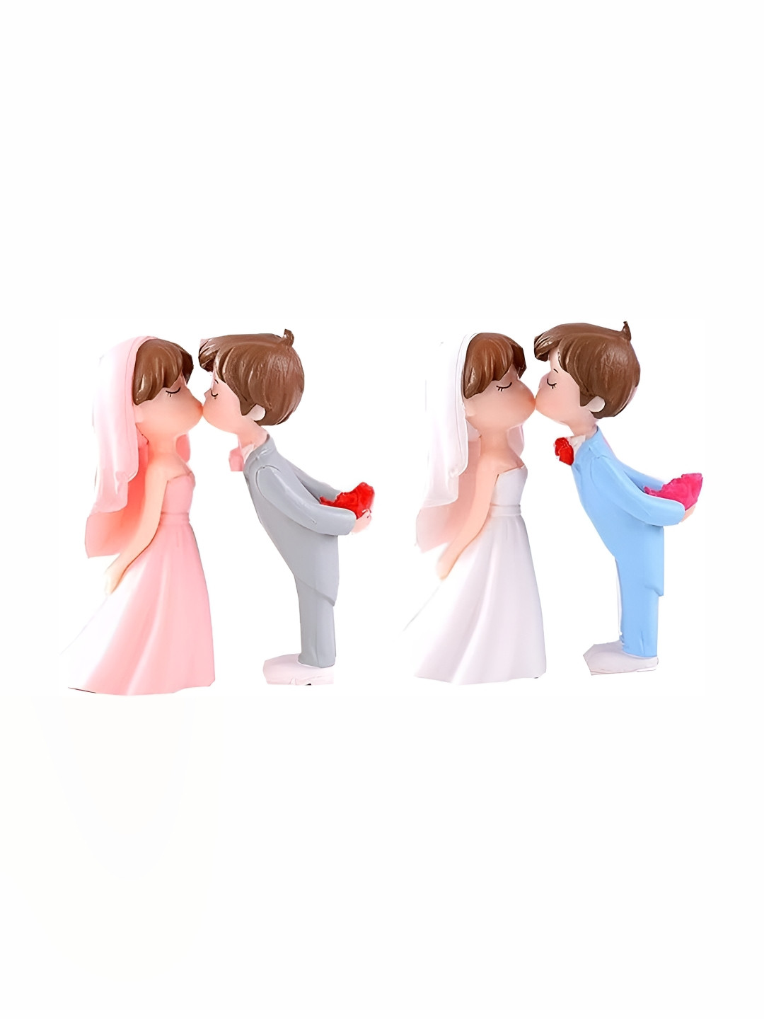 Sigaram Pink 4 Pieces Couple Figurine Miniature Showpieces