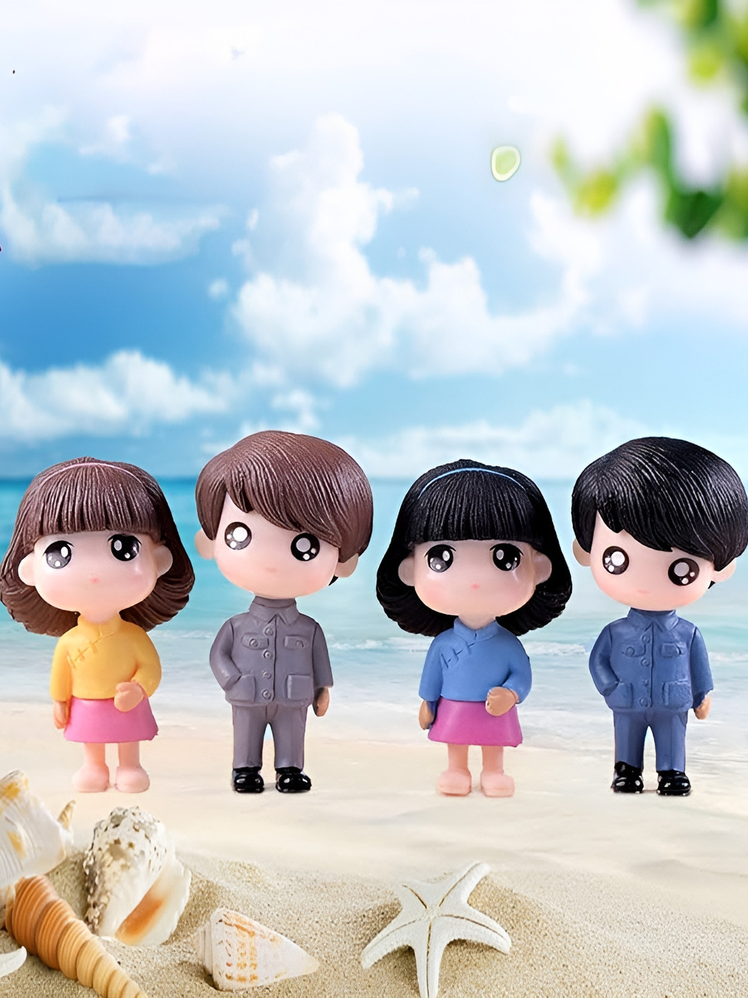 Sigaram Yellow 2 Pieces Couple Figurine Miniature Showpieces