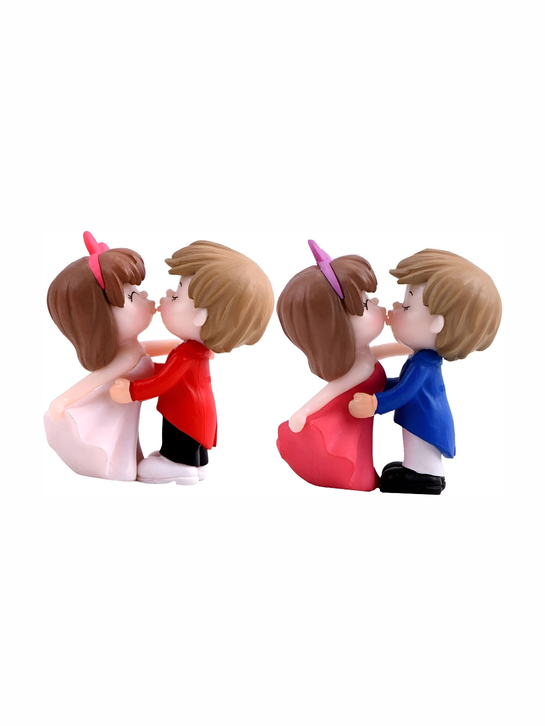 Sigaram Red 4 Pieces Couple Figurine Miniature Showpieces