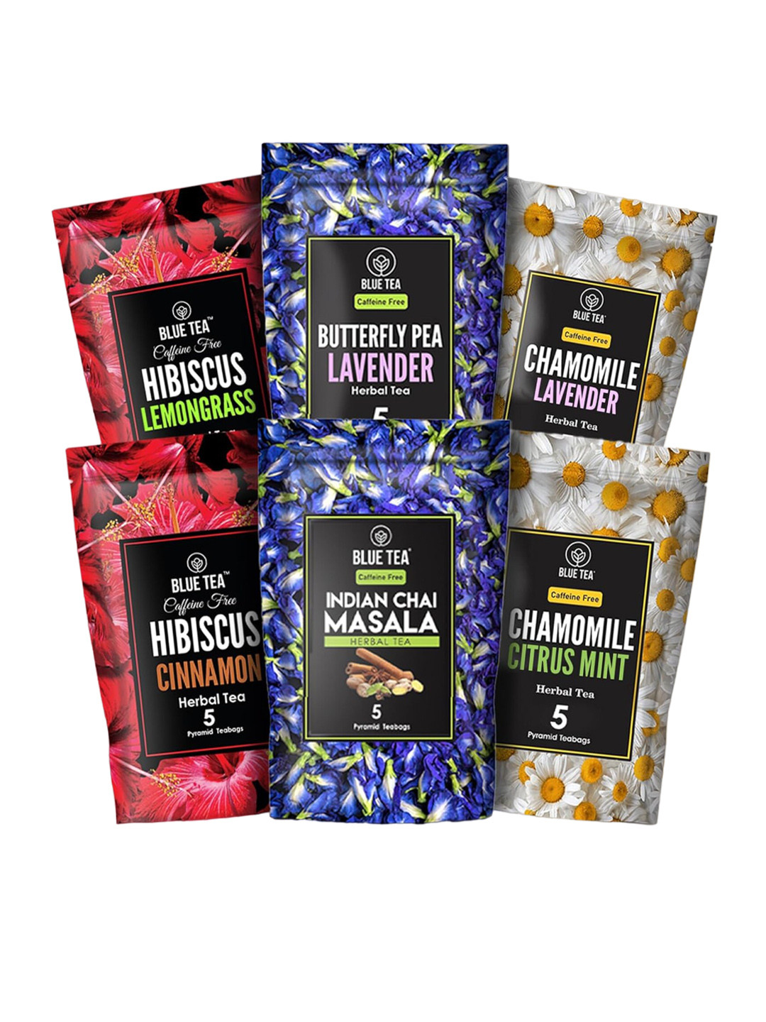 BLUE TEA Pack Of 6 Assorted Herbal Tea