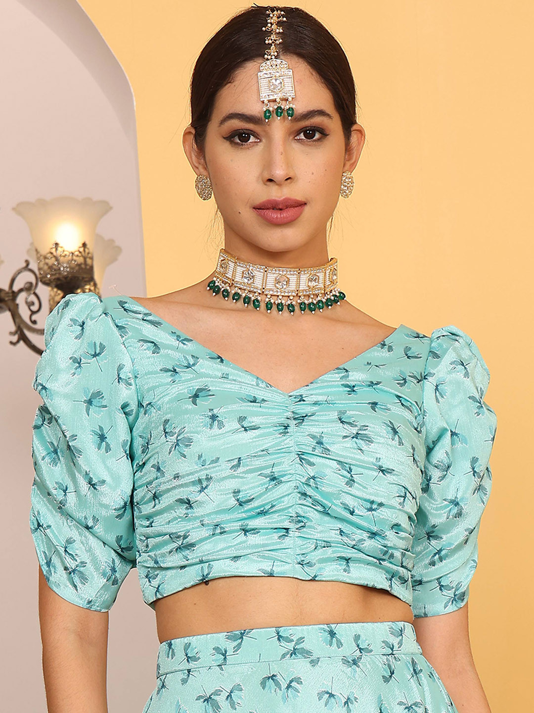 Ethnovog Printed Ready To Wear Saree Blouse