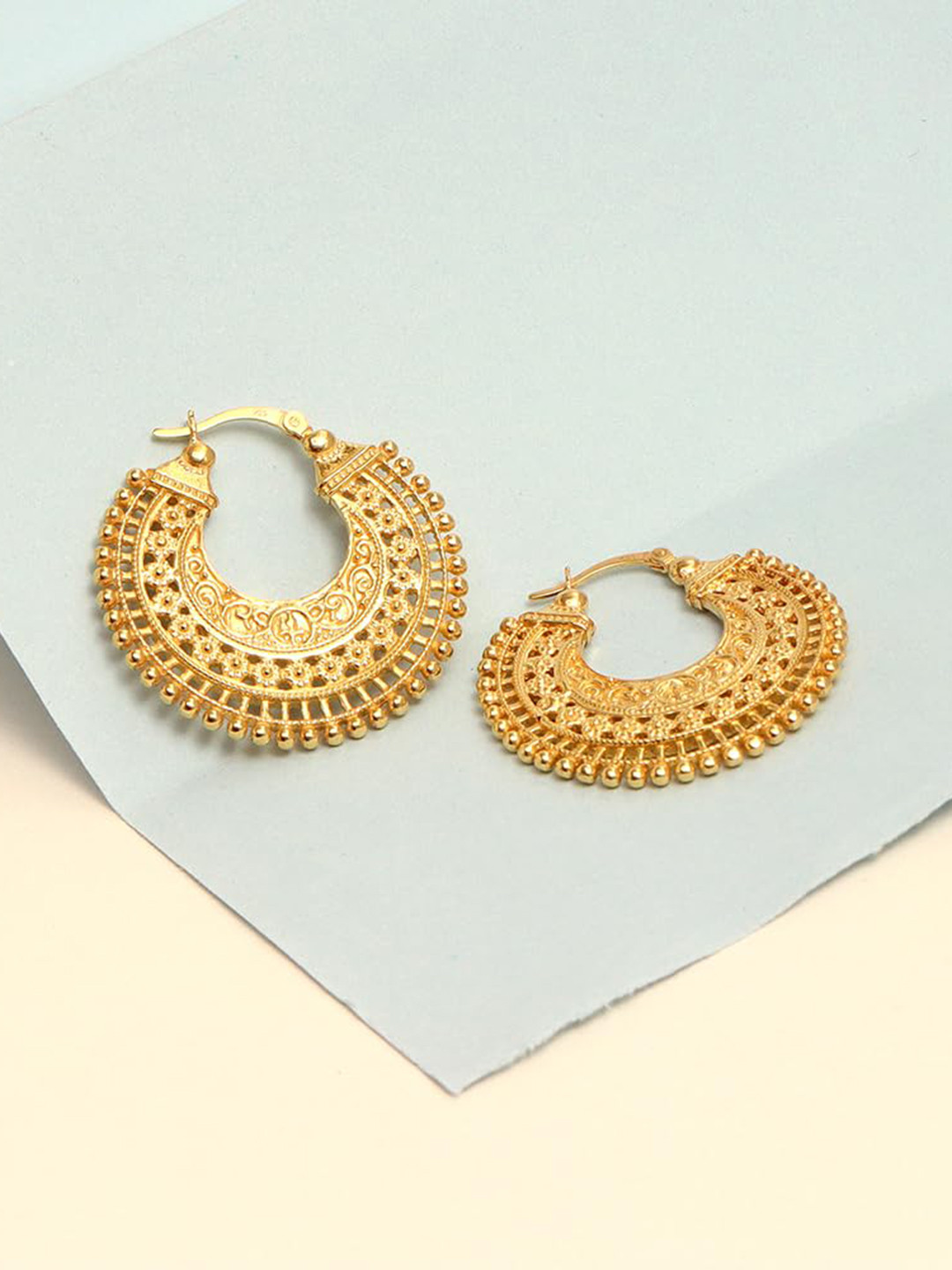 LeCalla 925 Sterling Silver Gold-Plated Circular Hoop Earrings