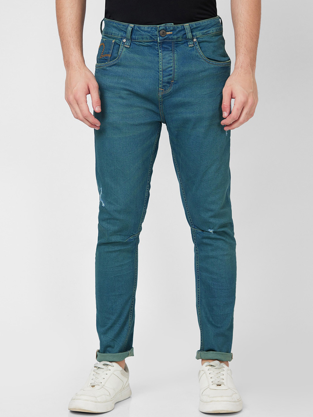 SPYKAR Men Low Distress Mid-Rise Light Fade Stretchable Jeans