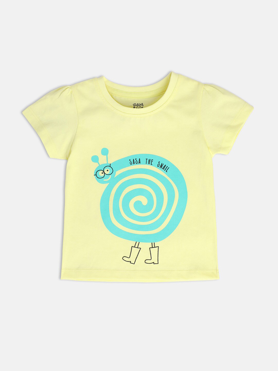 MINI KLUB GIRLS Round Neck short Sleeves Printed Cotton Top