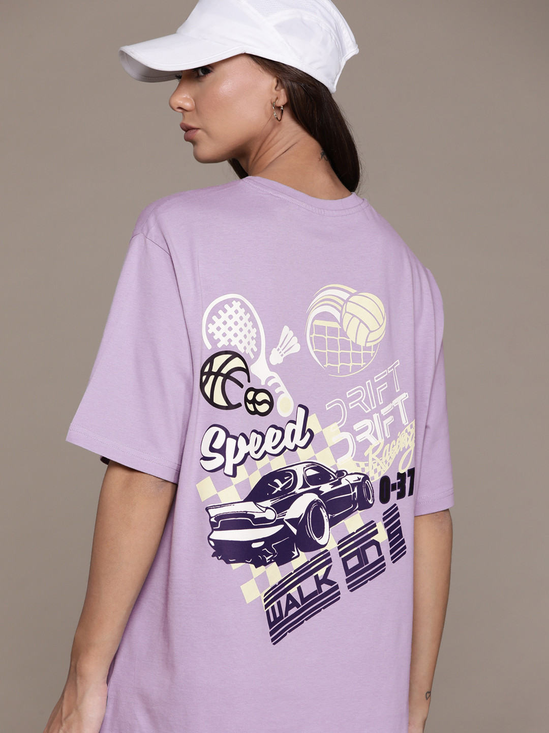The Roadster Lifestyle Co. Back Printed Pure Cotton Oversized T-shirt