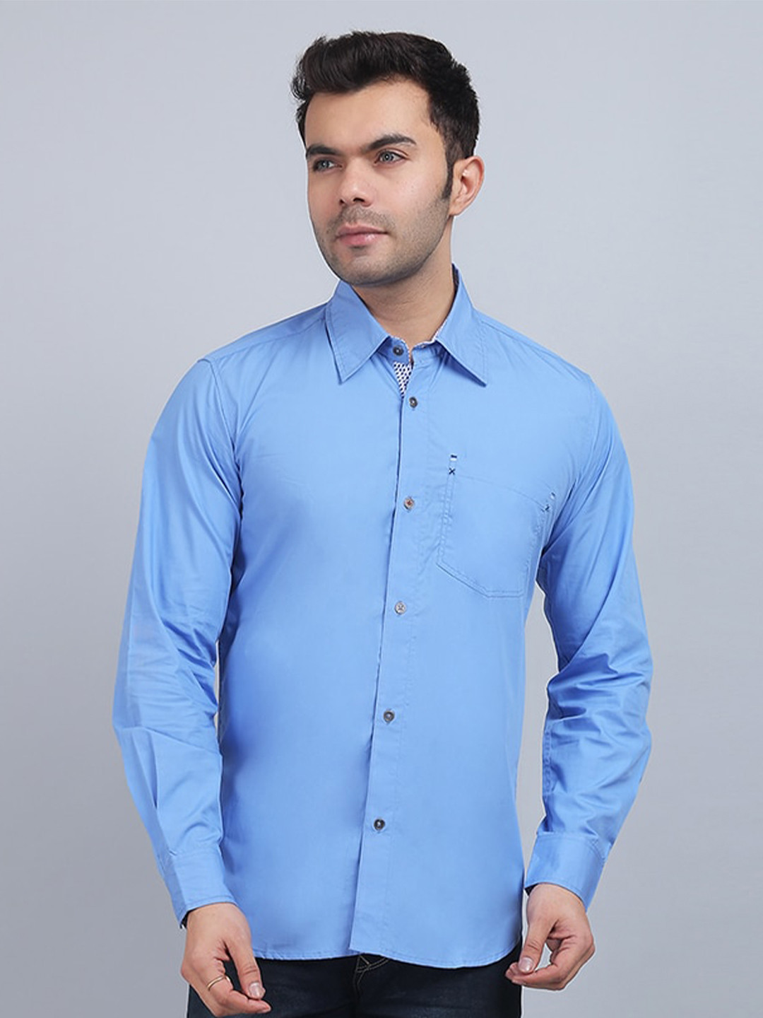 Spring Soul Straight Spread Collar Long Sleeves Casual Cotton Shirt