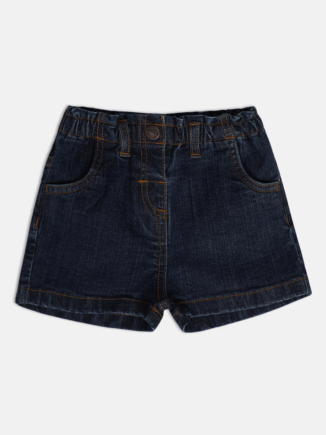 MINI KLUB Girls Mid Rise Denim Shorts