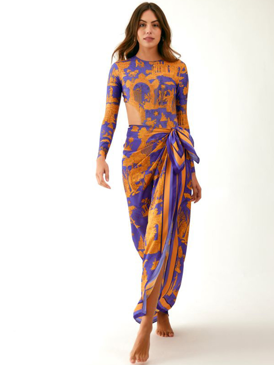 Tizzi Abstract Printed Sarong Cover Up Bottom