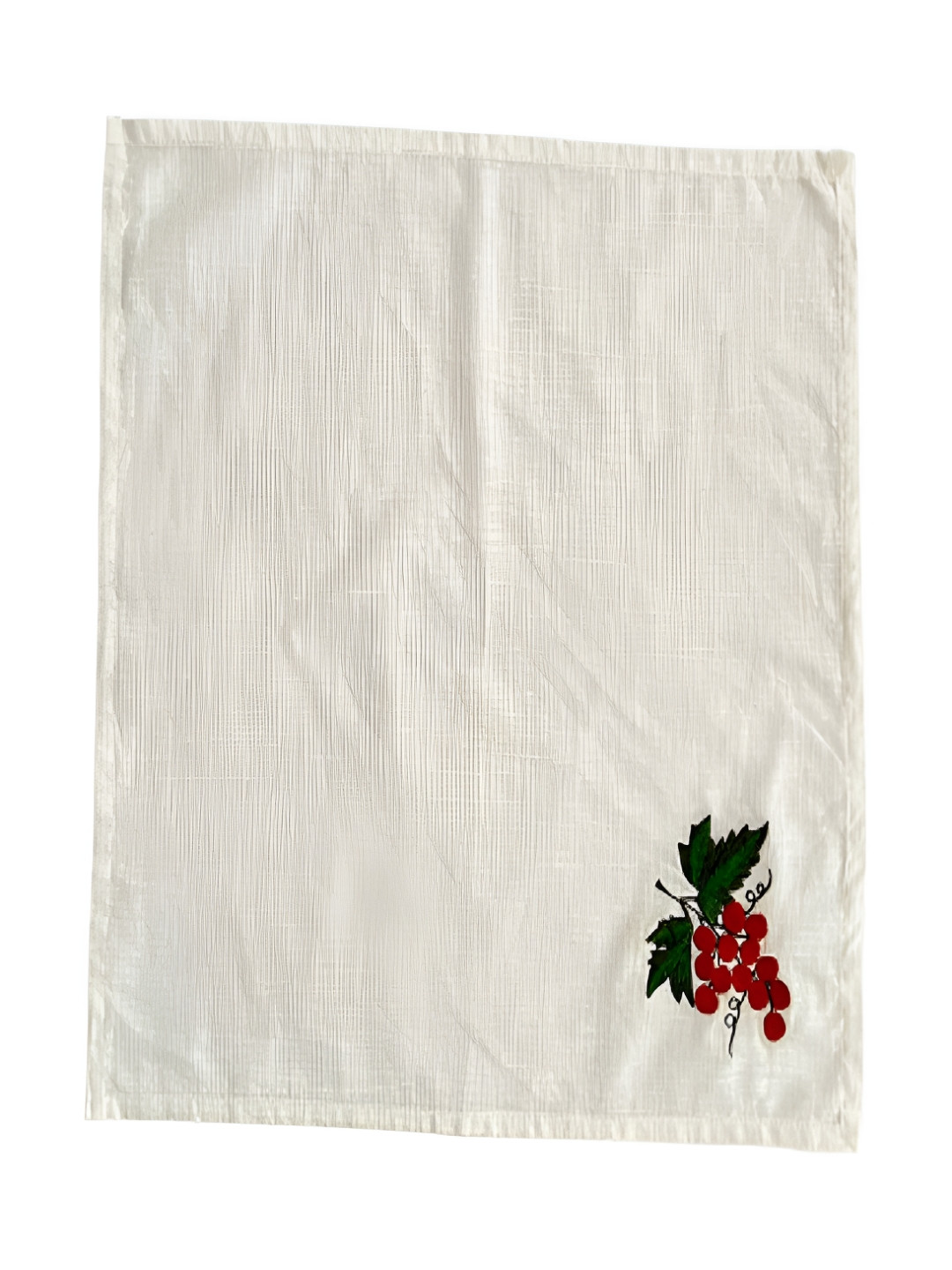 BELLEVEN Off White & Red 4 Pieces Floral Embroidered Cotton Table Napkins