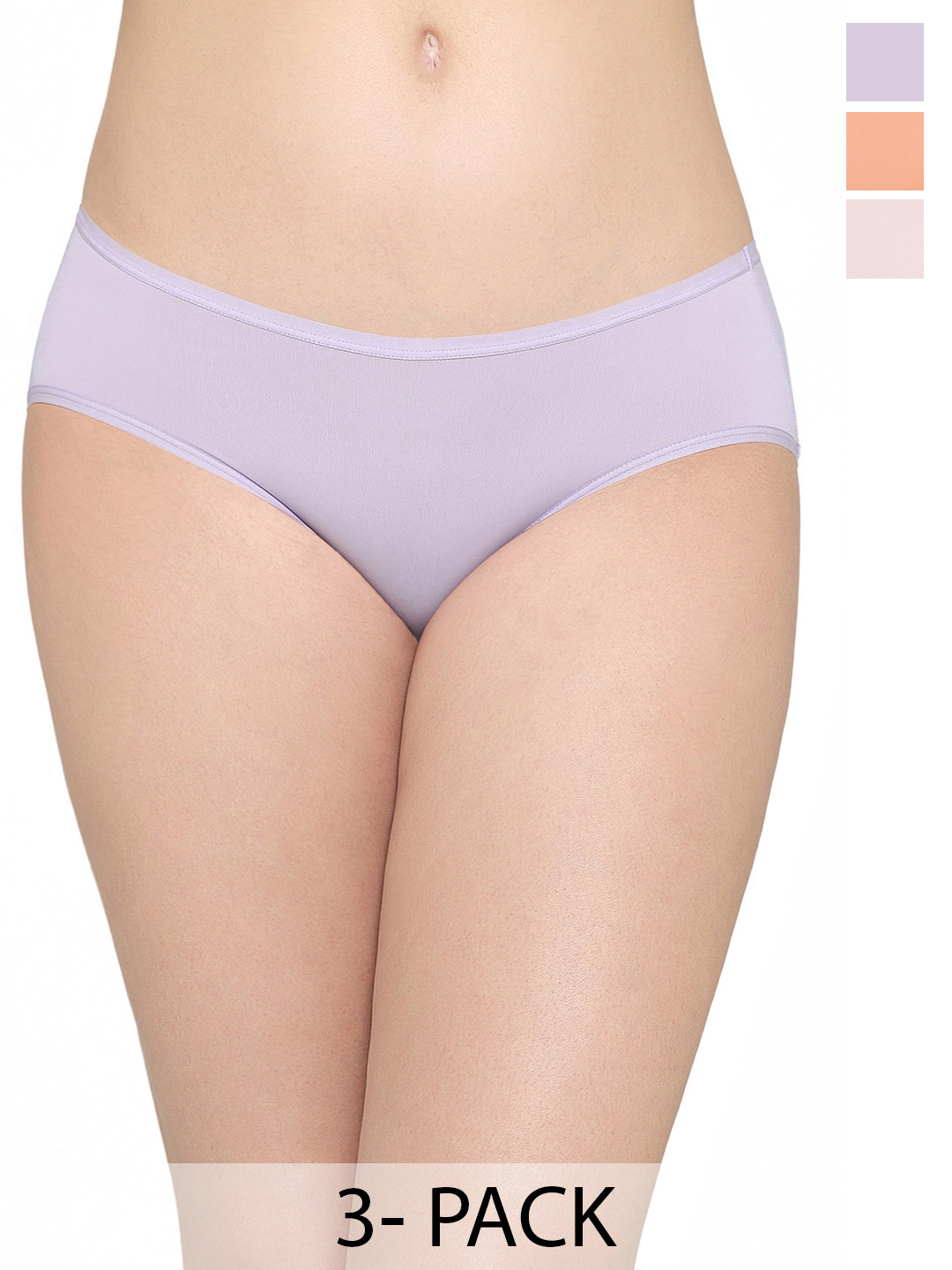 Wacoal Pack of 3 Quick Dry Mid Waist Medium Coverage Hipster Brief - PI03L08-C2