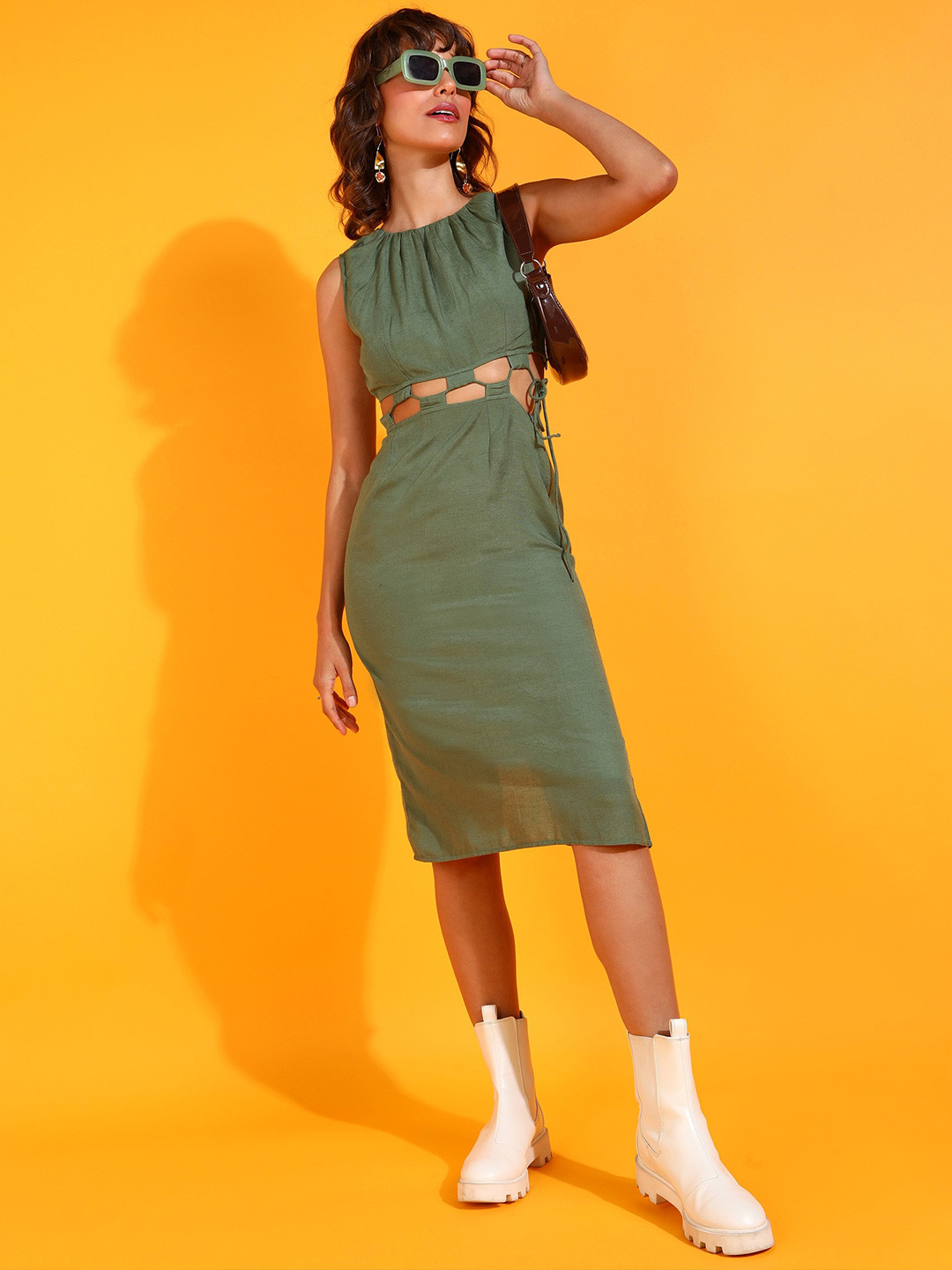 Fuchsia   Round neck Sleeveless Sheath Maxi Dress