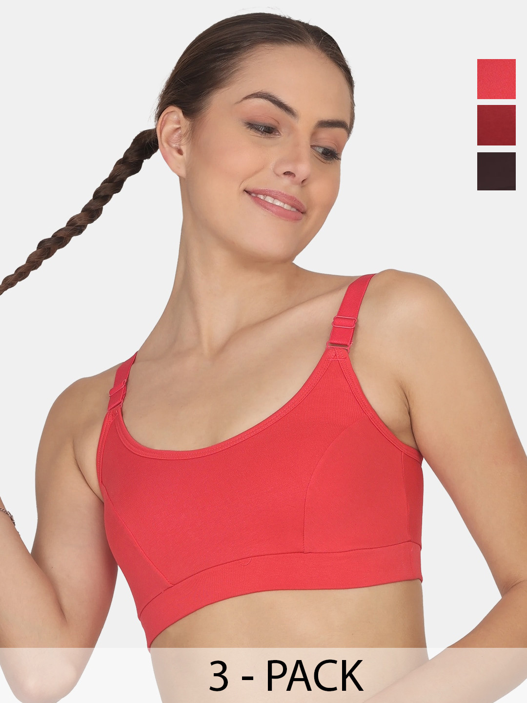 POOJA RAGENEE Pack Of 3 Full Coverage All Day Comfort Cotton T-shirt Bra