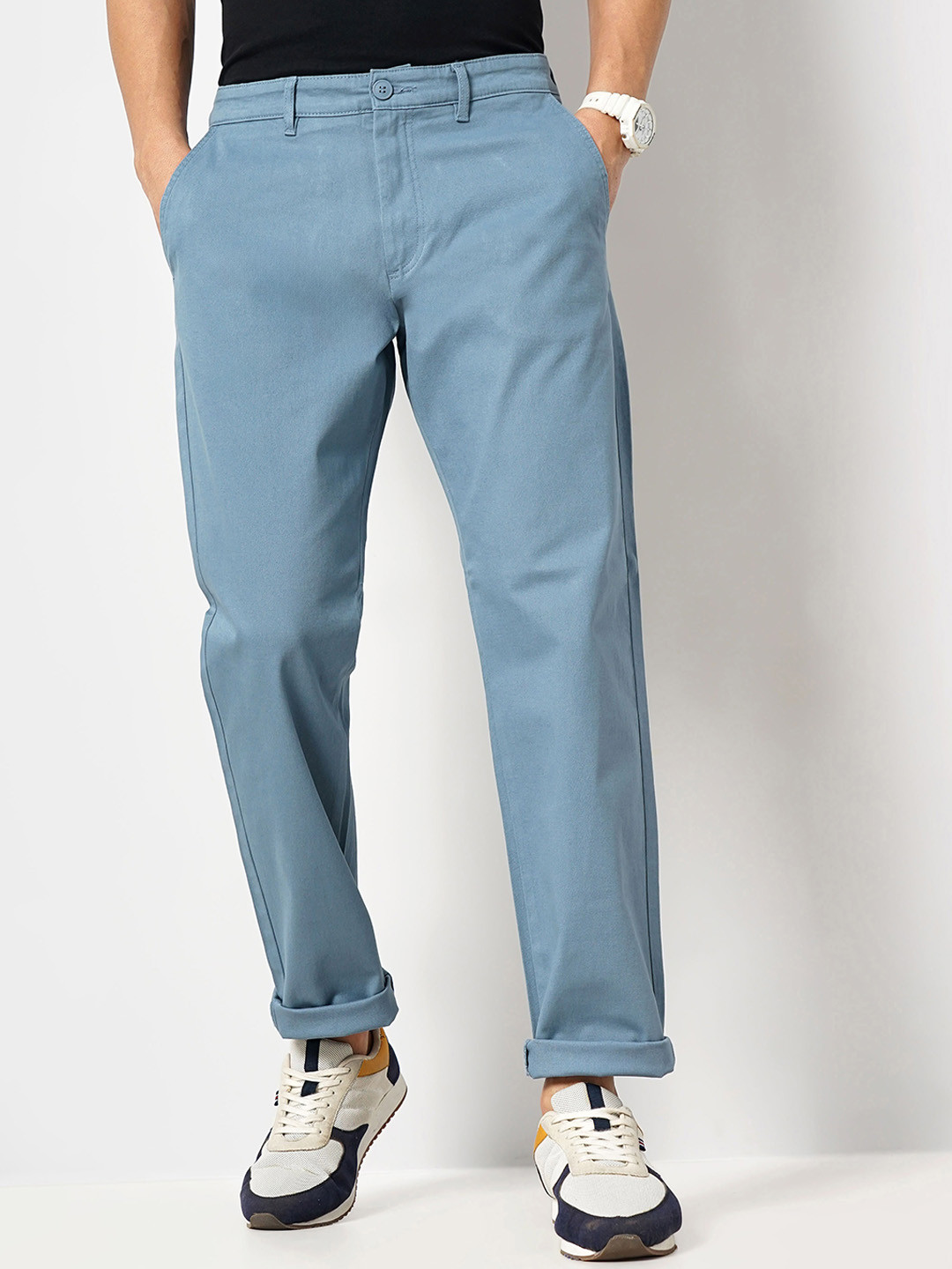 Celio Men Straight Fit Cotton Chinos Trouser