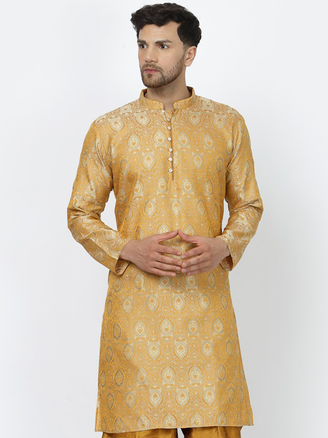 Sydney Heights Ethnic Motifs Thread Work Mandarin Collar Long Sleeves Straight Kurta