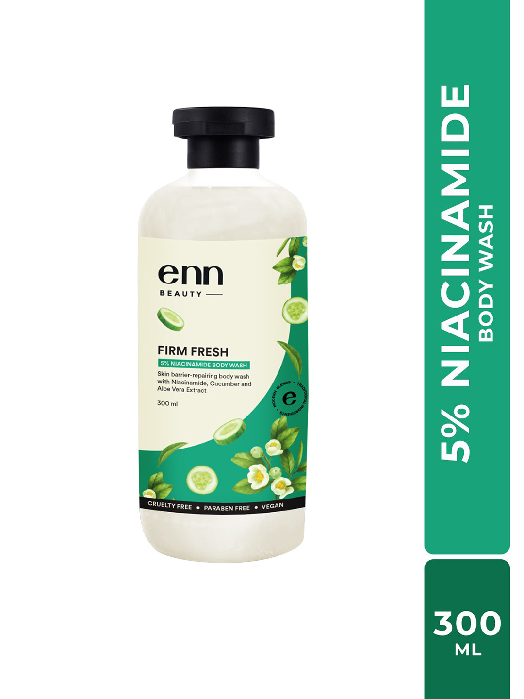 ENN 5% Niacinamide Brightening Body Wash for Glowing & Hydrated Skin with Loofah - 300ml