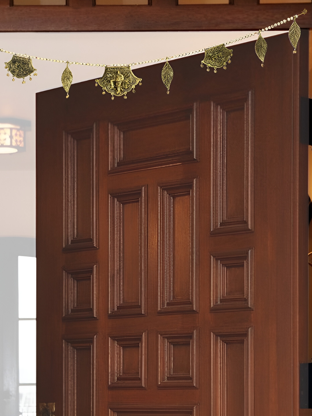 HANDICRAFTS PARADISE Metal Bandanwar With Leaf & Fan Motif Hanging Garlands