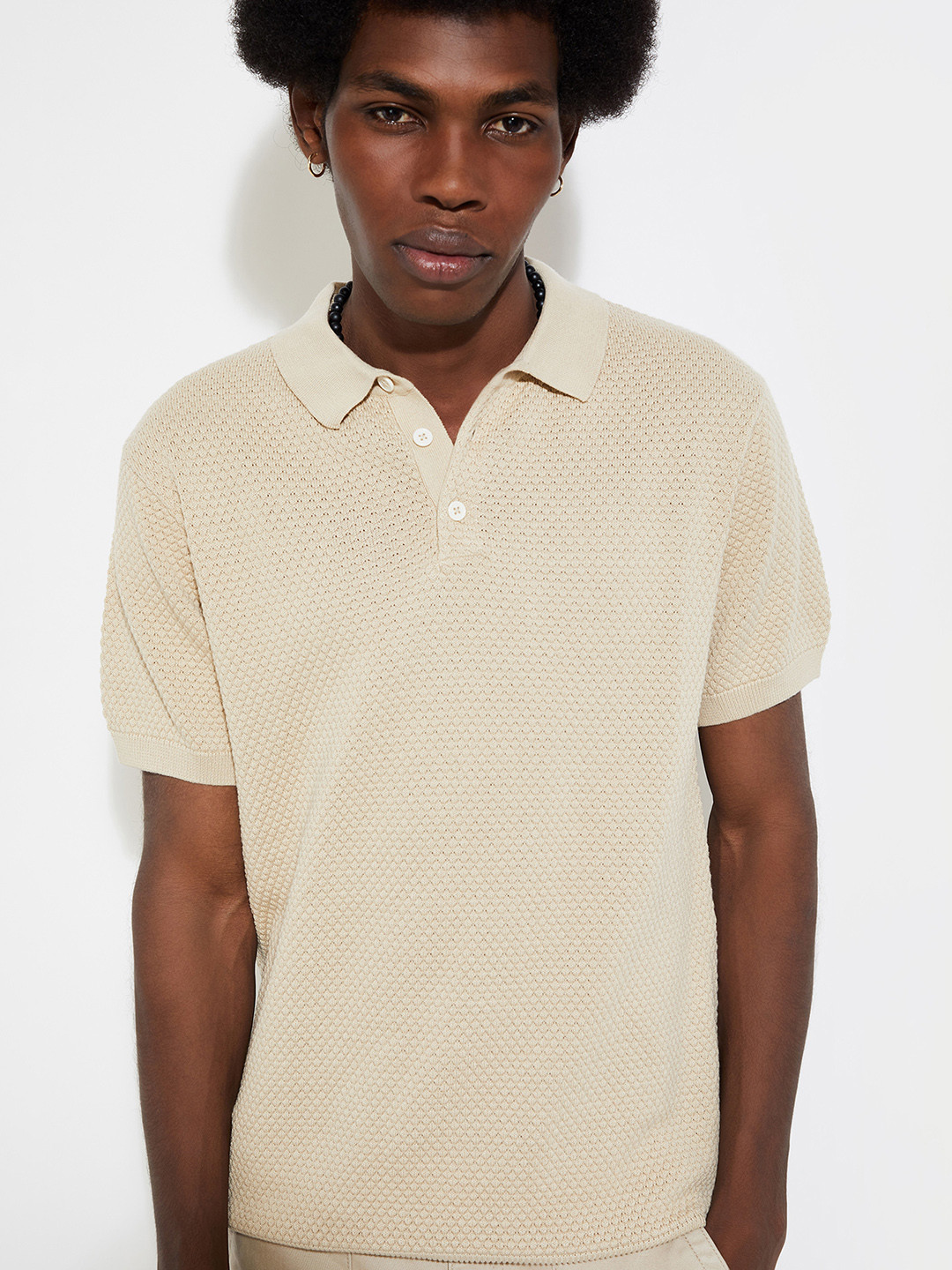 max URB_N Slim Fit Flat Knit Polo T-shirt