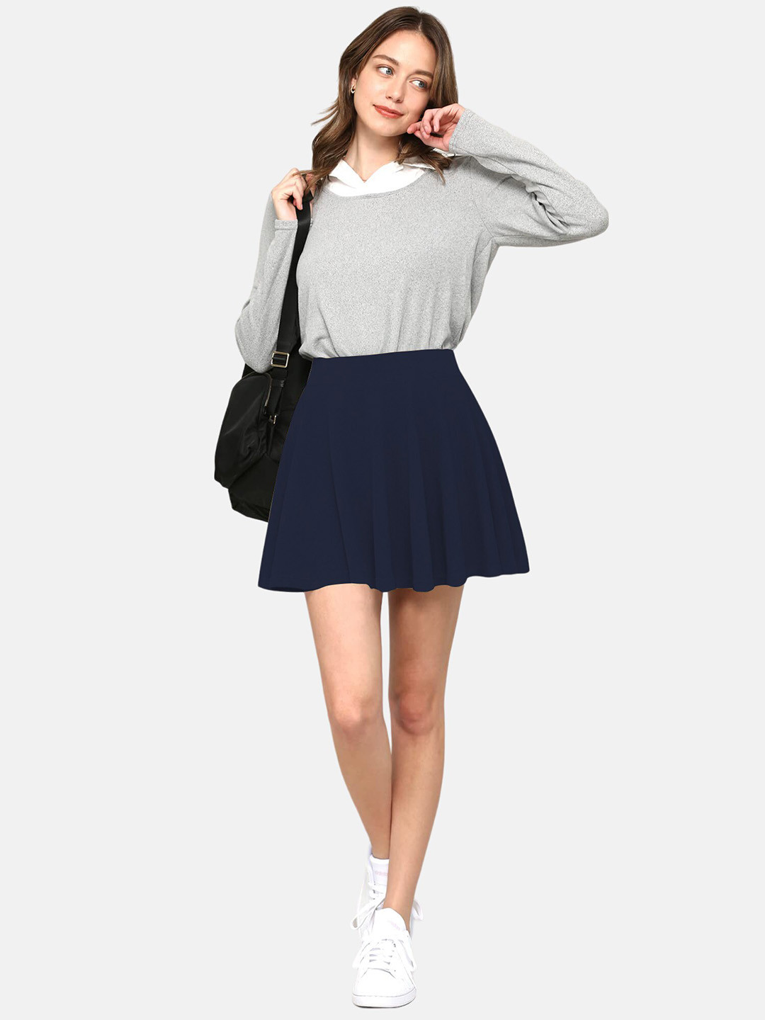 BAESD High-Rise Above Knee-Length Flared Skorts