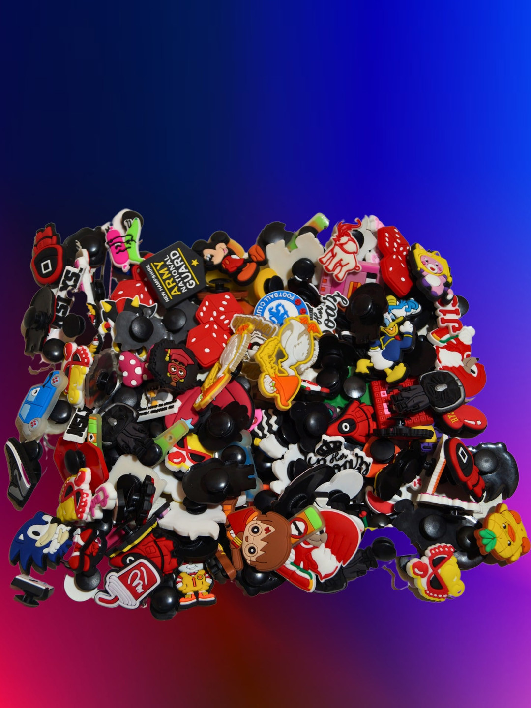 Pinapes Unisex Set Of 6 Jibbitz Long Lasting Shoe Charms