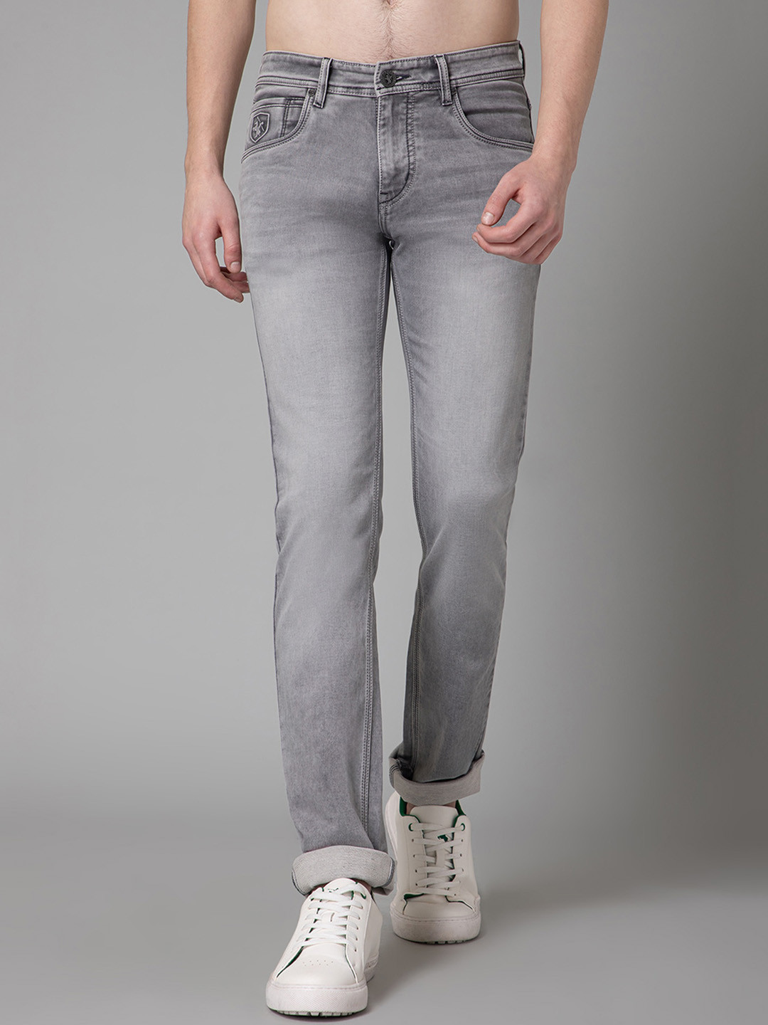Cantabil Men Mid-Rise Light Shade Heavy Fade Clean Look Cotton Stretchable Jeans