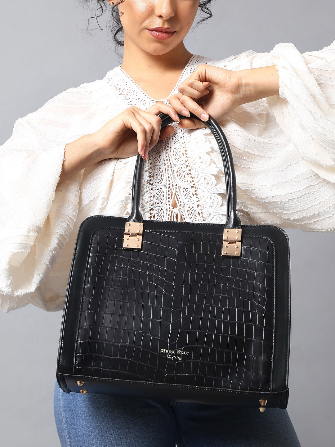 Buy Diana Korr PU Structured Handheld Bag Handbags for Women 27097226 Myntra