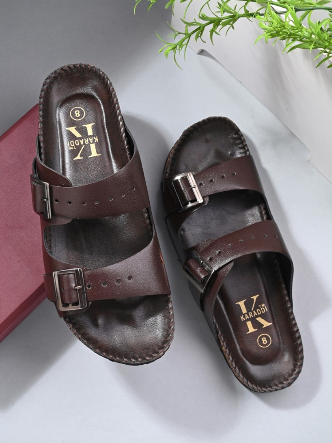 KARADDI Brown Confortable & Lightweight Sandals