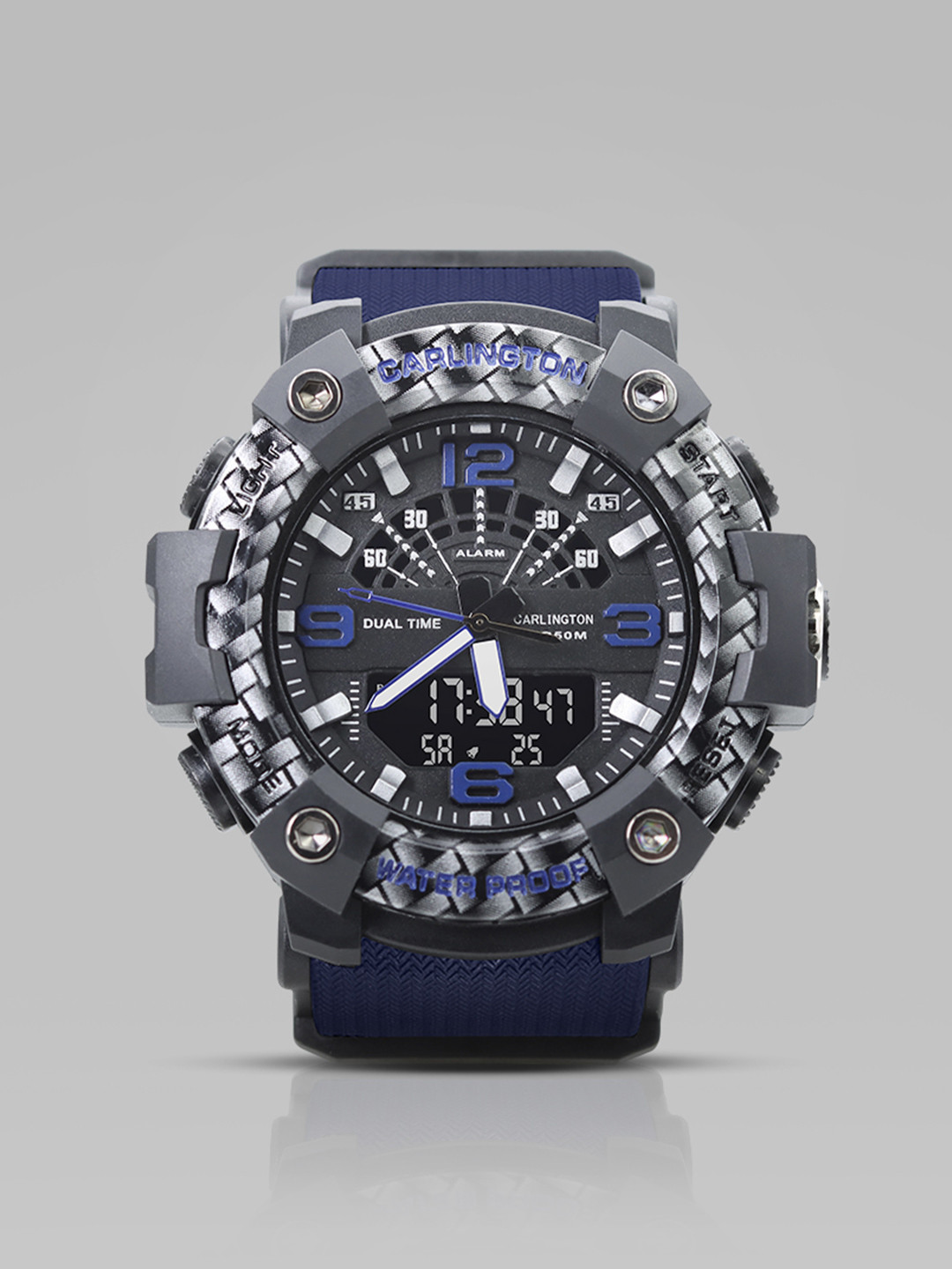 CARLINGTON Men Endurance  Printed Dial Analogue and Digital Multi Function Watch 9103 Blue