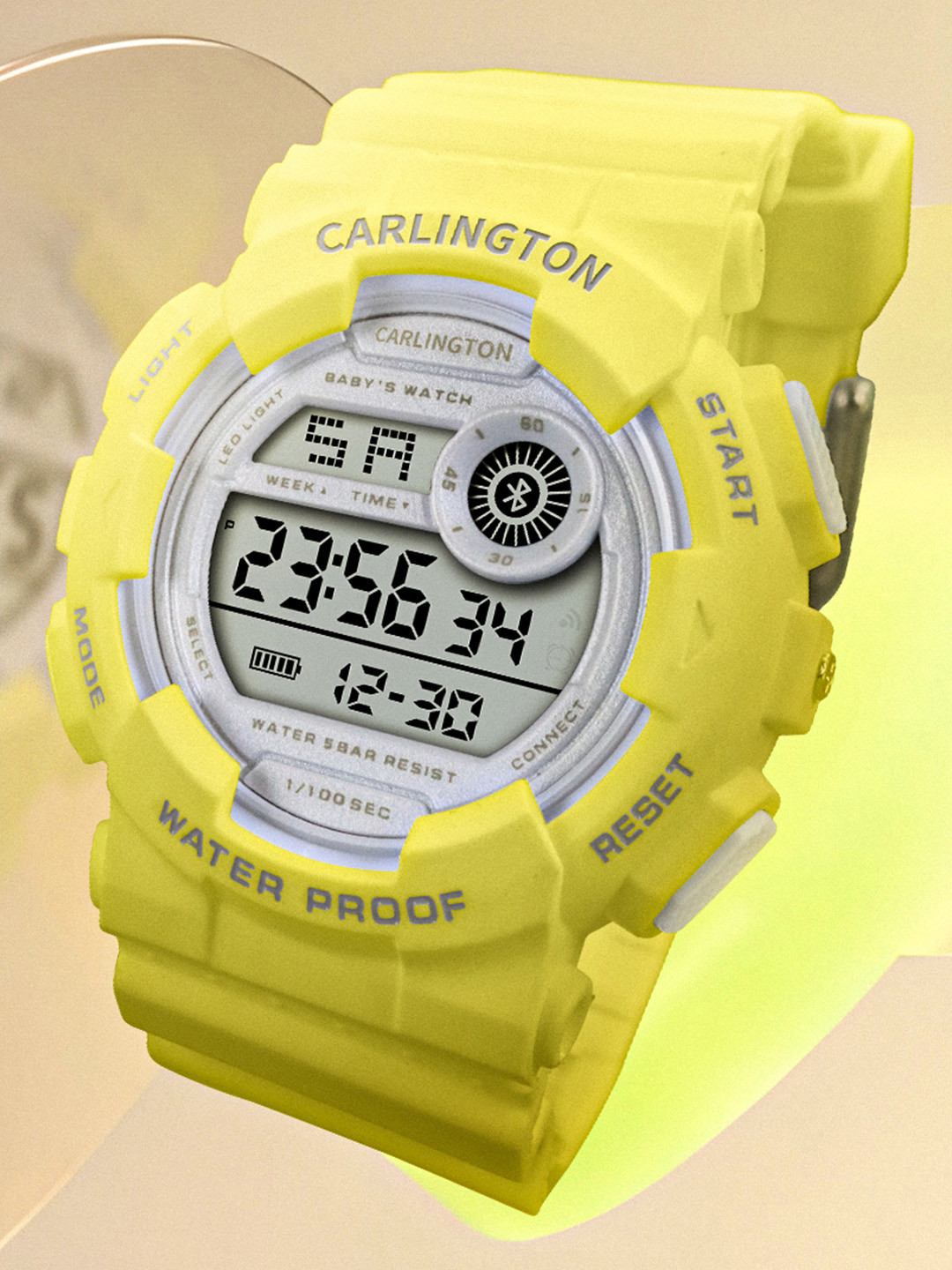 CARLINGTON Kids Digital Multi Function Watch - Junior 9121 Yellow