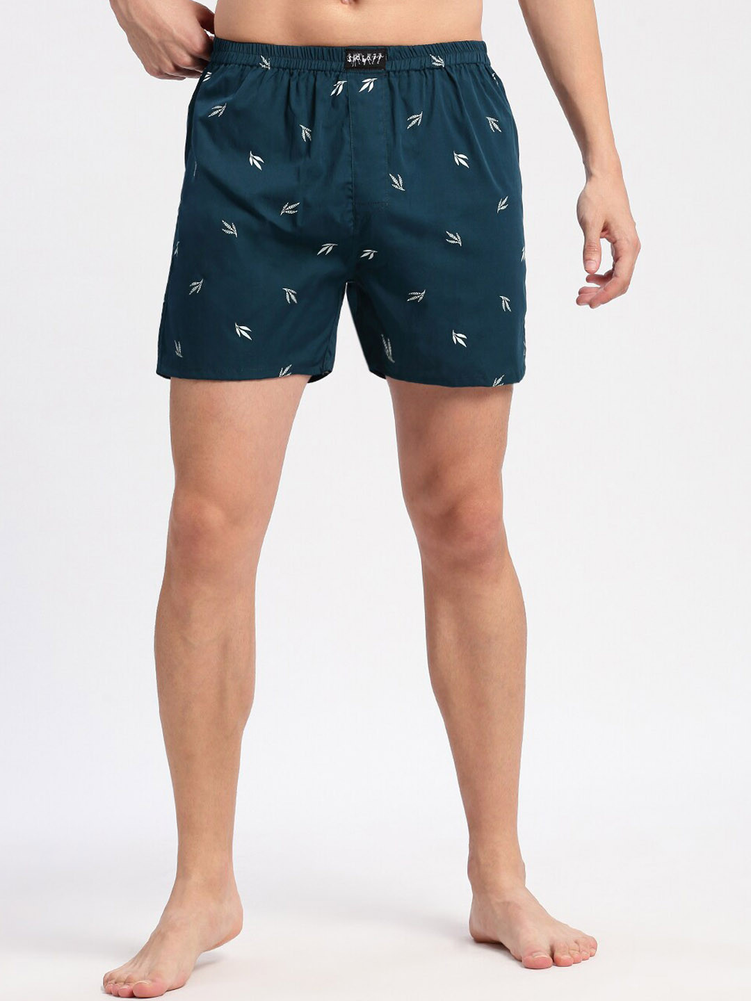 SHOWOFF Leaf-Printed Cotton Boxers AM-141-7