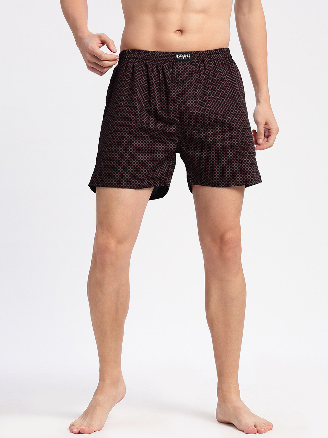 SHOWOFF Geometric Printed Pure Cotton Boxers AM-141-17_Black