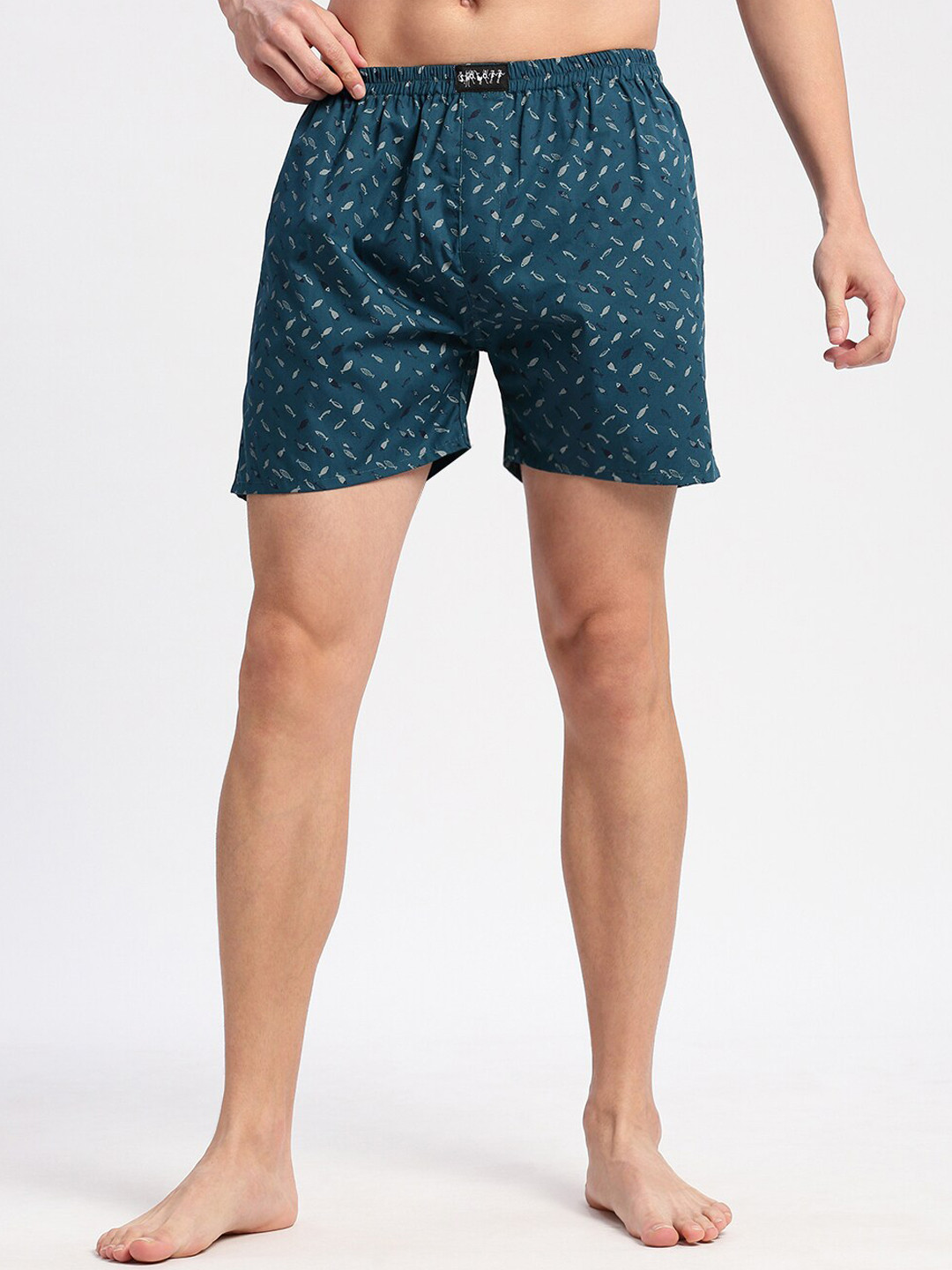 SHOWOFF Conversational Printed Pure Cotton Boxers AM-141-16_Teal