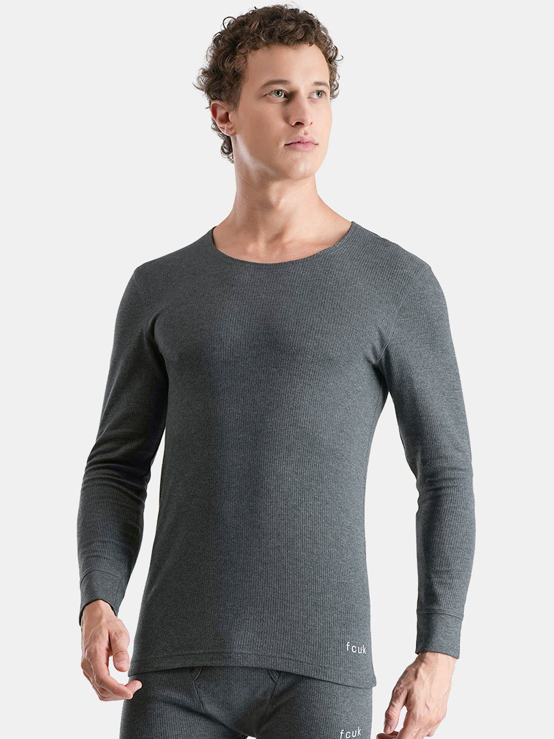 FCUK Ribbed Moisture Wicking Heat Retention Thermal T-shirt