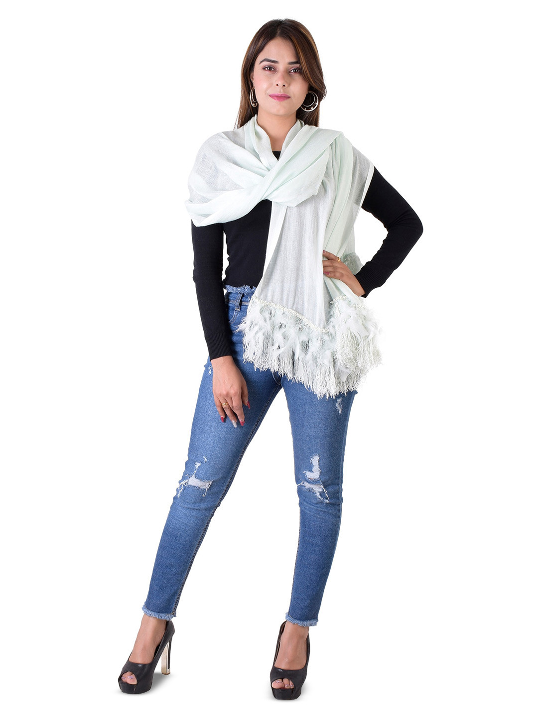 Rhe-Ana Modal Fringed Stole