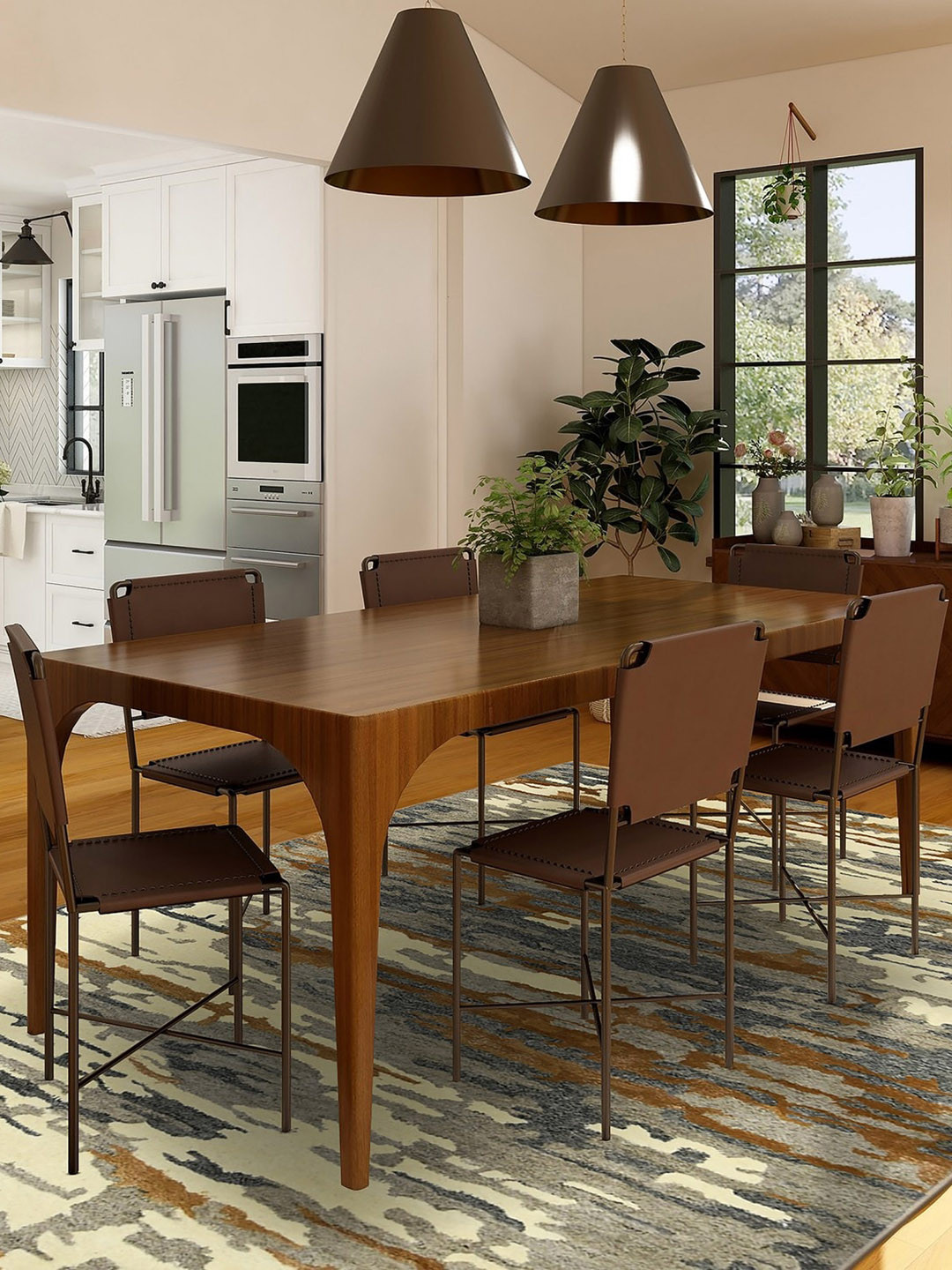 saraswatii global Orange & Beige Abstract Hand-Tufted Woolen Carpets