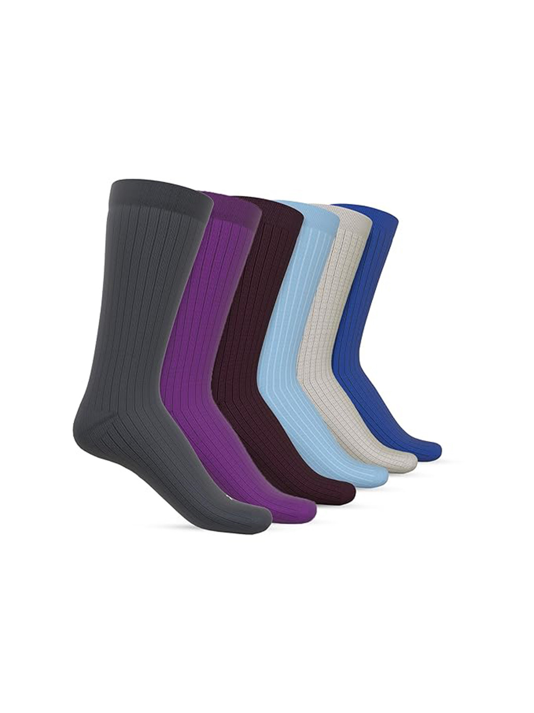 TalkingSox Pack Of 6 Calf-Length Moisture Wicking Bamboo Socks