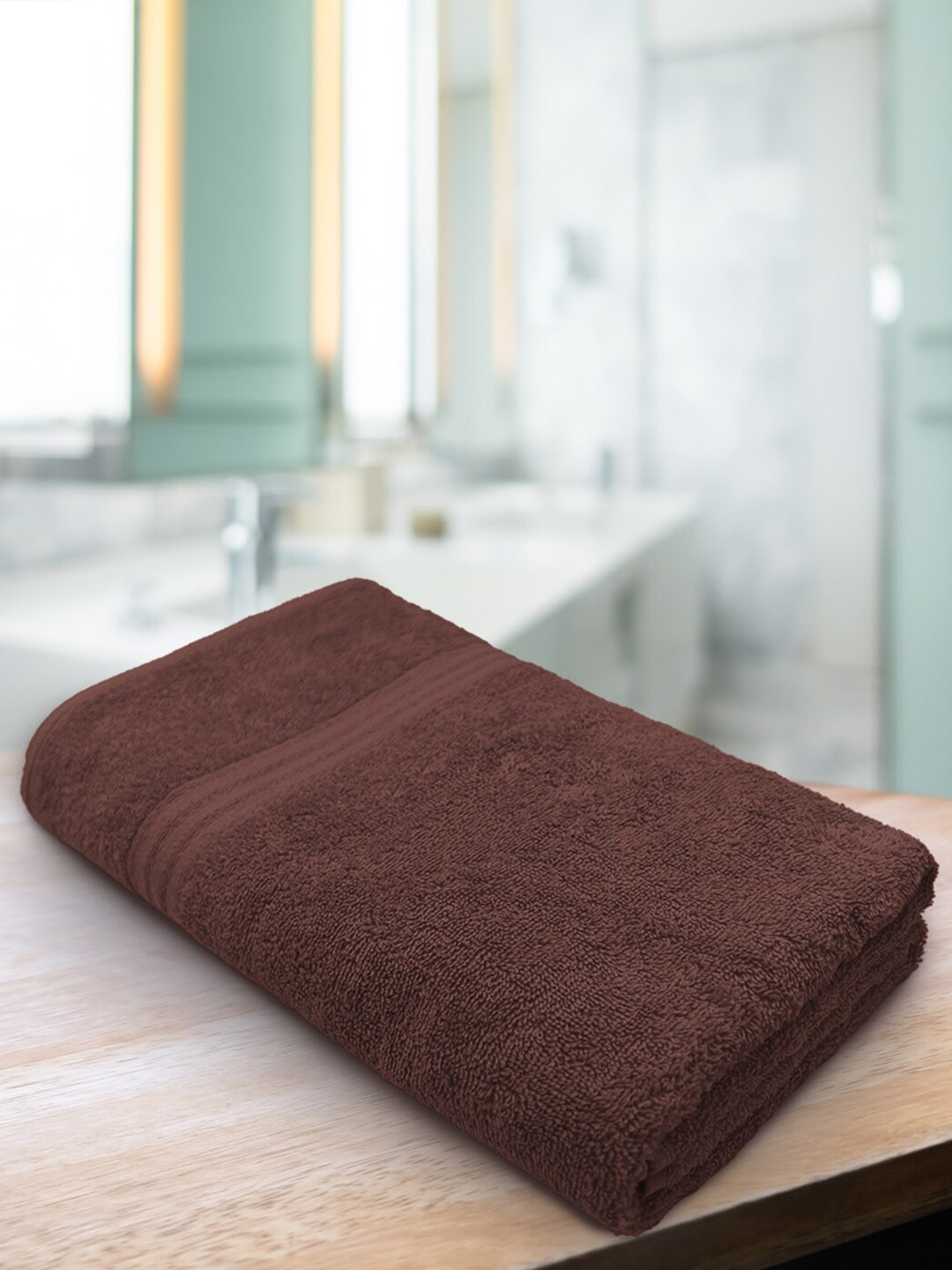 Aura Coffee Brown 500 GSM Cotton Bath Towels