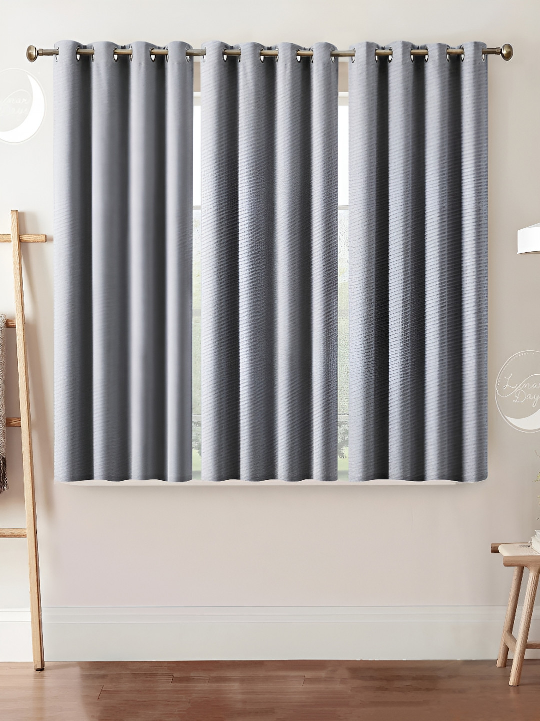 Lunar Days 3 Piece  Black Out window 5ft Curtain