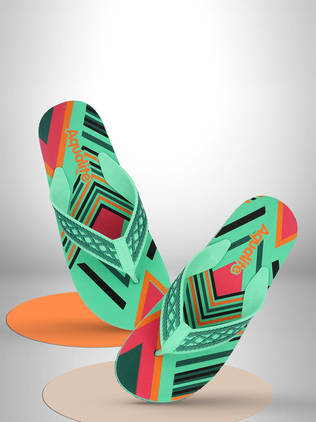 Aqualite Women Printed Rubber Thong Flip-Flops