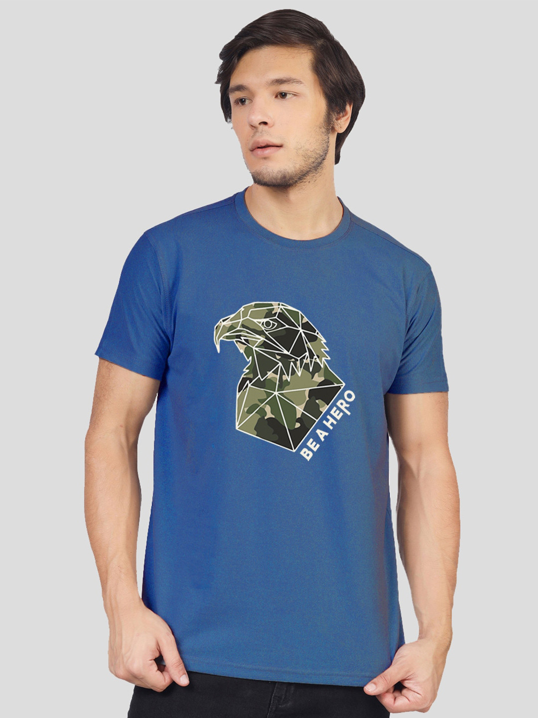 Greylongg Graphic Printed Round Neck Cotton Polo T-shirt