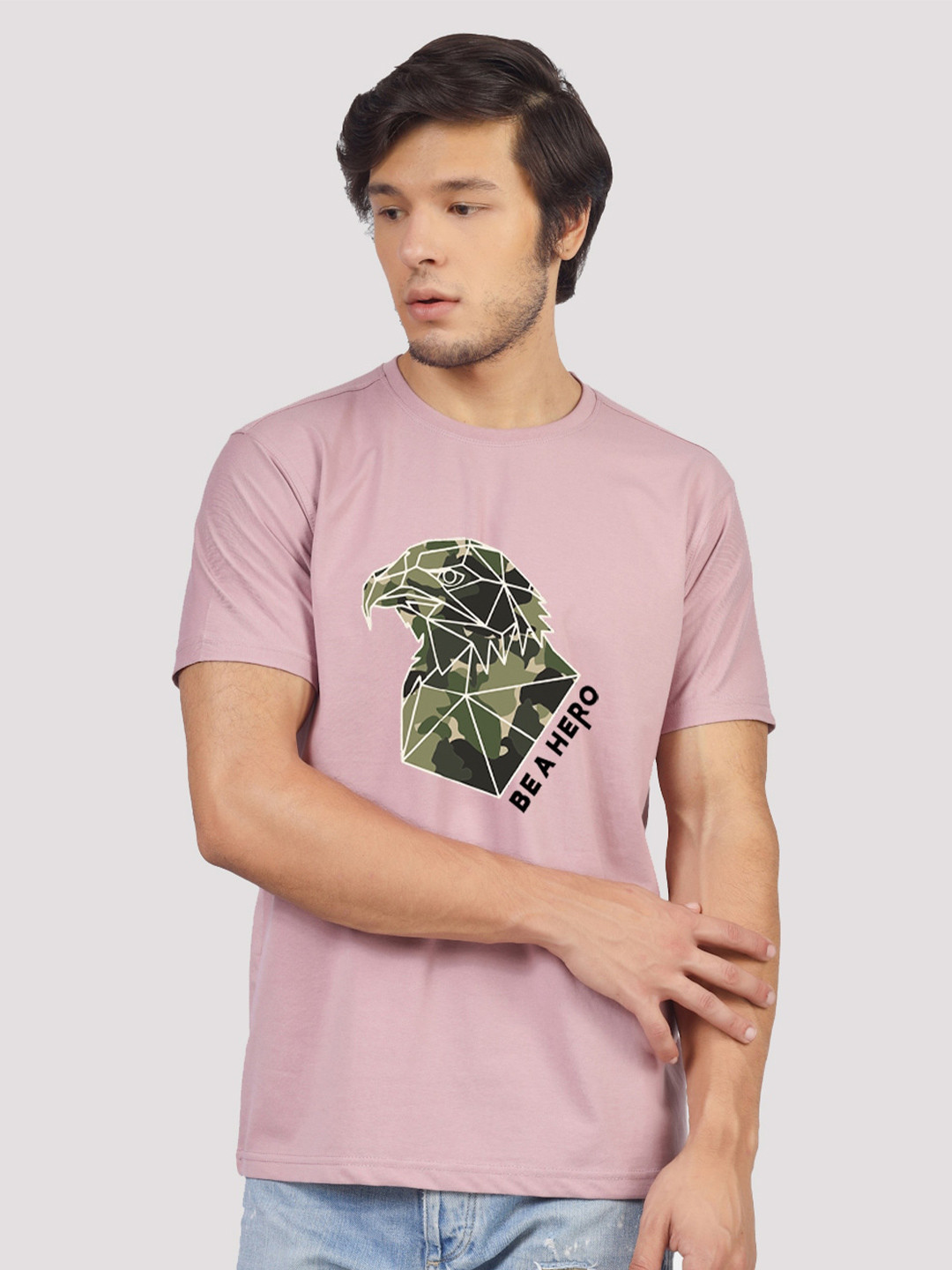 Greylongg Graphic Printed Round Neck Cotton Polo T-shirt